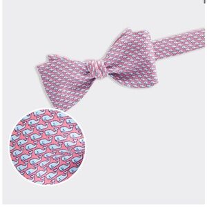 Vineyard Vines Men’s Bow Tie with micro whales - Pink and Blue.